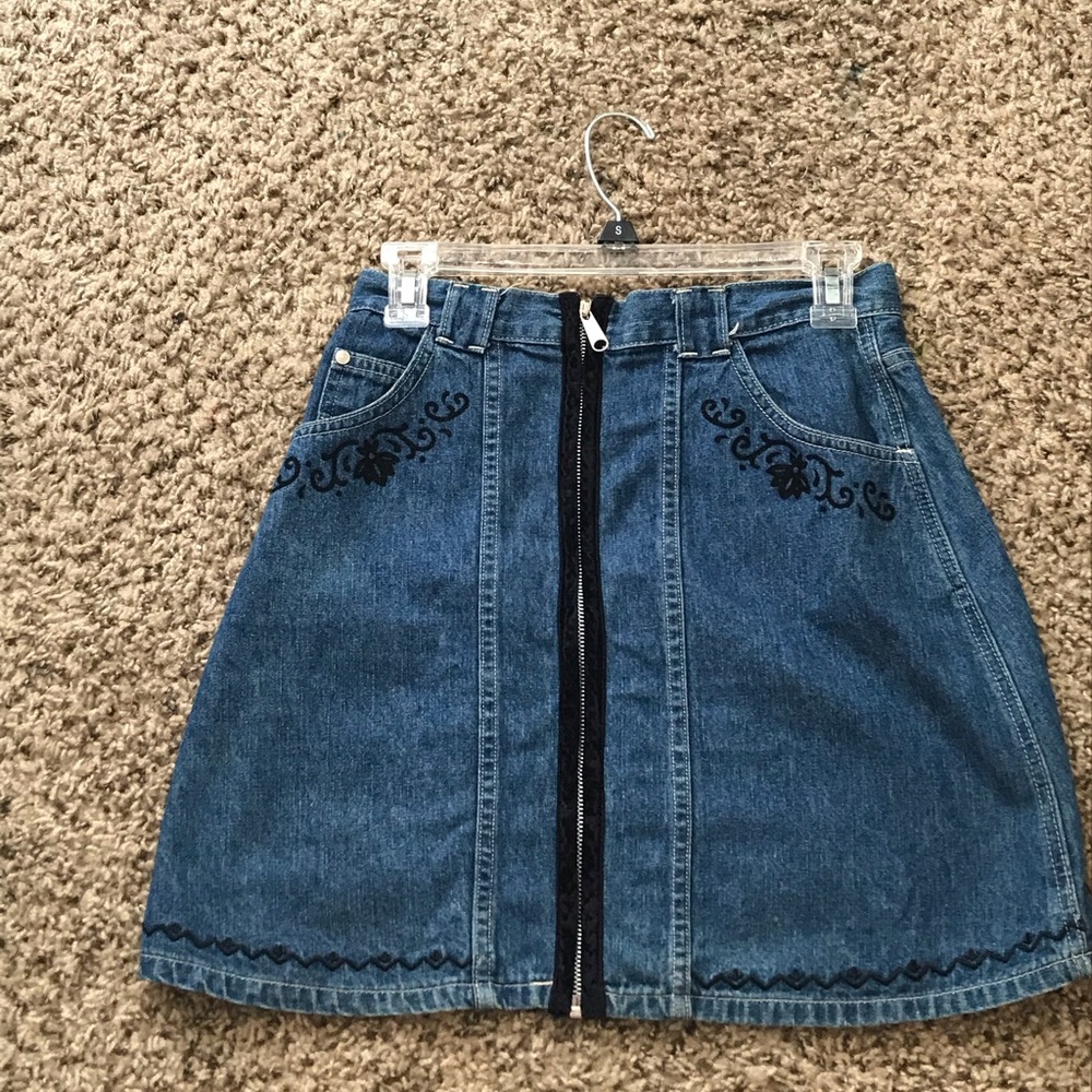 Vintage Zip Up Denim Skirt